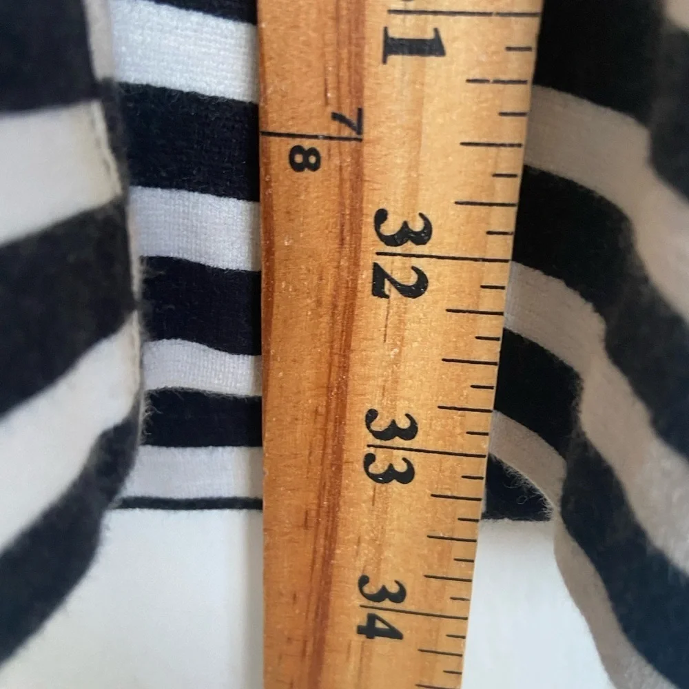 J. Crew Stripe‎ Knit Shift Midi Dress Size S Black & White Office Career Classic